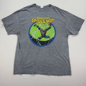 Vintage 90s The Amazing Spider Man T-Shirt Men's Large Gray Graphic Tee Crewneck